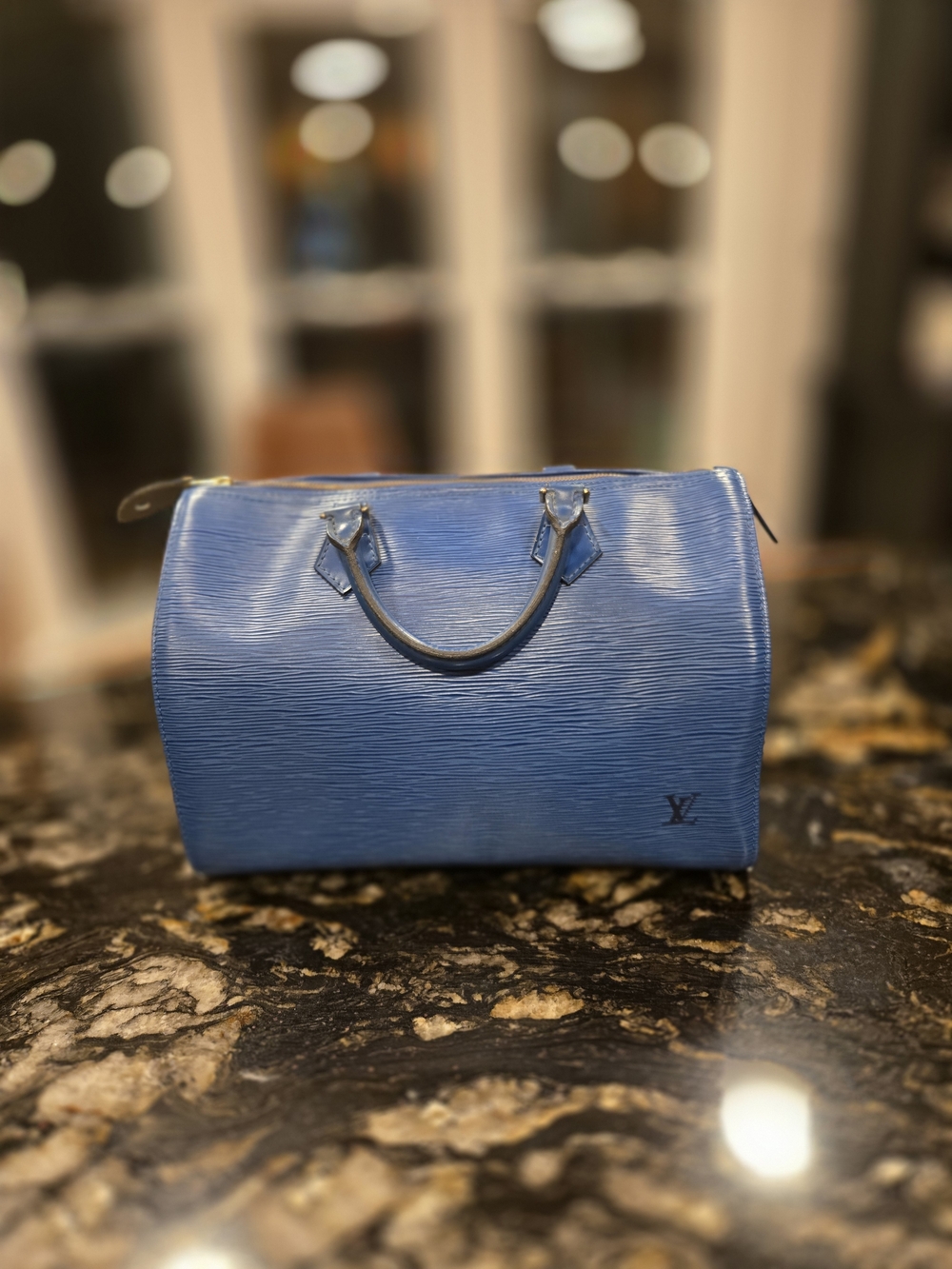 Louis Vuitton Blue Epi Leather Speedy Bag